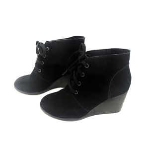 NEW Lucky Brand Black Suede Wedges